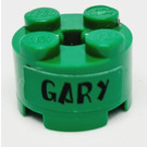 LEGO Groen Steen 2 x 2 Ronde met 'GARY' Sticker (3941)