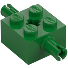 LEGO Green Brick 2 x 2 with Pins and Axlehole (30000 / 65514)