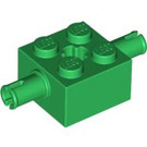 LEGO Grün Backstein 2 x 2 mit Pins und Axlehole (30000 / 65514)