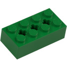 LEGO Grün Stein 2 x 4 mit Achse Löcher (39789)