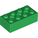 LEGO Grün Backstein 2 x 4 mit Achse Löcher (39789)