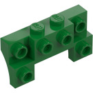 LEGO Grøn Klods 2 x 4 x 0.7 med Foran knops og tykke sidebuer (14520 / 52038)