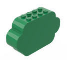 LEGO Green Brick 2 x 8 x 4 with Curved Ends (6214)