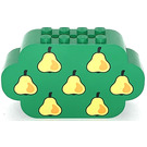 LEGO Green Brick 2 x 8 x 4 with Curved Ends with Pears (6214)