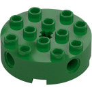 LEGO Green Brick 4 x 4 Round with Holes (6222)