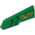 LEGO Green Curved Panel 21 Right with Golden Dragon Left Sticker (11946)