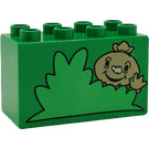LEGO Vert Duplo Brique 2 x 4 x 2 avec Spud waving, Buisson (31111)