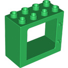LEGO Green Duplo Door Frame 2 x 4 x 3 with Flat Rim (61649)