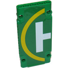 LEGO Green Flat Panel 5 x 11 with Helicopter Landing Pad Half with Letter H Sticker (64782)