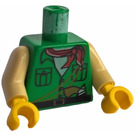 LEGO Groen Johnny Thunder Torso met Tan Armen en Geel Handen (973)