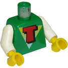 LEGO Grün Minifig Torso mit Time Cruisers Logo (973 / 73403)