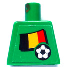 LEGO Vert Minifig Torse sans bras avec Belgian Drapeau et Soccer Balle avec Variable Number sur Retour Autocollant (973)