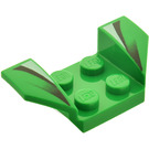 LEGO Green Mudguard Plate 2 x 2 with Flared Wheel Arches with White and Black Stripes (41854)
