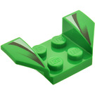 LEGO Green Mudguard Plate 2 x 2 with Flared Wheel Arches with White and Black Stripes (41854 / 42708)