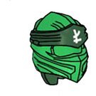 LEGO Groen Ninjago Wrap met Dark Green Headband met Wit Ninjago Logogram (40925)
