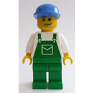 LEGO Green Overalls with Pocket, Green Legs, Blue Hat, Smirk and Stubble Beard Minifigure