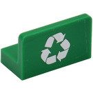 LEGO Vert Panneau 1 x 2 x 1 avec Recycling logo Autocollant avec coins carrés (4865)