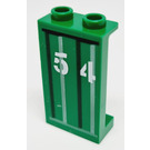 LEGO Vert Panneau 1 x 2 x 3 avec "54" Autocollant avec supports latéraux - tenons creux (74968)