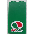 LEGO Vert Panneau 1 x 2 x 3 avec rouge et Green Octan logo Autocollant avec supports latéraux - tenons creux (74968)