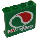 LEGO Vert Panneau 1 x 4 x 3 avec Octan Racing logo (Droite) Autocollant avec supports latéraux, tenons creux (60581)