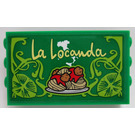 LEGO Vert Panneau 1 x 6 x 3 avec Goujons latéraux avec "La Locanda" Restaurant Sign Autocollant (98280)