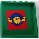 LEGO Groen Paneel 1 x 6 x 5 met Global Transport Sticker (59349)