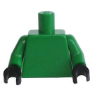 LEGO Grøn Almindeligt Minifig Torso med Grøn Arme og Sort Hænder (973 / 73403)