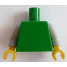 LEGO Green Plain Torso with Light Gray Arms and Yellow Hands (973)