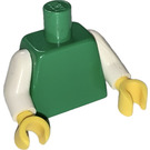 LEGO Vihreä Tavallinen Vartalo jossa Valkoinen Käsivarret ja Keltainen Kädet (76382 / 88585)