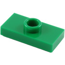 LEGO Grøn Plade 1 x 2 med 1 Stud (uden bund rille) (3794)