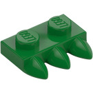 LEGO Green Plate 1 x 2 with 3 Teeth (15208)