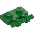 LEGO Grön Platta 1 x 2 med Handtag (Öppna ändar) (2540)