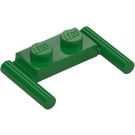 LEGO Groen Plaat 1 x 2 met Handgrepen (Lage handgrepen) (3839)