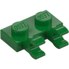 LEGO Groen Plaat 1 x 2 met Horizontaal Clips (clips met platte voorkant) (60470)