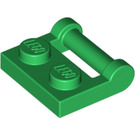 LEGO Vert assiette 1 x 2 avec Côté Barre Manipuler (48336)