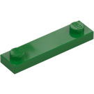 LEGO Grøn Plade 1 x 4 med To knops uden rille (92593)