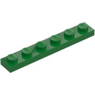 LEGO Zelená Deska 1 x 6 (3666)