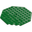 LEGO Grön Platta 10 x 10 Octagonal med Hål (89523)