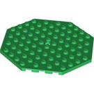LEGO Grün Platte 10 x 10 Octagonal mit Loch (89523)
