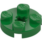 LEGO Vert assiette 2 x 2 Rond avec Trou d'essieu (avec trou d'axe en '+') (4032)