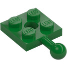 LEGO Vihreä Levy 2 x 2 jossa Pallonivel ja reikä levyssä (3768 / 15456)