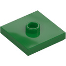 LEGO Grün Platte 2 x 2 mit Nut und 1 Mitte Noppe (23893 / 87580)