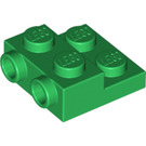 LEGO Vert assiette 2 x 2 x 0.7 avec 2 Goujons sur Côté (4304 / 99206)