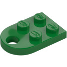 LEGO Green Plate 2 x 3 with Rounded End and Pin Hole (3176)