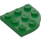 LEGO Zelená Deska 3 x 3 Kolo Roh (30357)