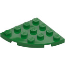 LEGO Grønn Plate 4 x 4 Rund Hjørne (30565)