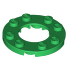 LEGO Green Plate 4 x 4 Round with Cutout (11833 / 28620)