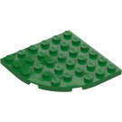 LEGO Grønn Plate 6 x 6 Rund Hjørne (6003)