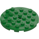 LEGO Verde Piastra 6 x 6 Rotondo con perno Foro (11213)