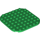 LEGO Grün Platte 8 x 8 Runden mit Abgerundete Ecken (65140)